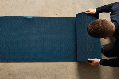Protective Tri-Matting in use