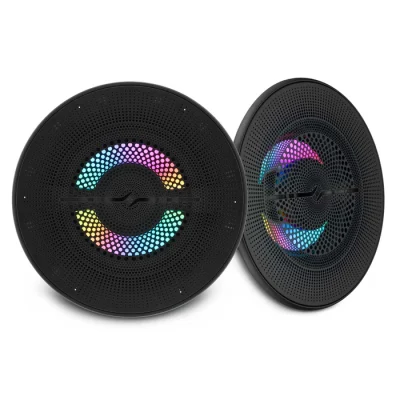NXL-LXY6 Luxury 6.5” 2-Way Marine Coaxial Speaker with Digital LED Lights and Flush Magnetic Mount Grille | 150W RMS 4-Ohm