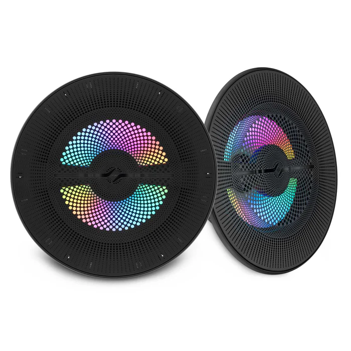 NXL-LXY8 Luxury 8” 2-Way Marine Coaxial Speaker with Digital LED Lights and Flush Magnetic Mount Grille | 175W RMS 4-Ohm
